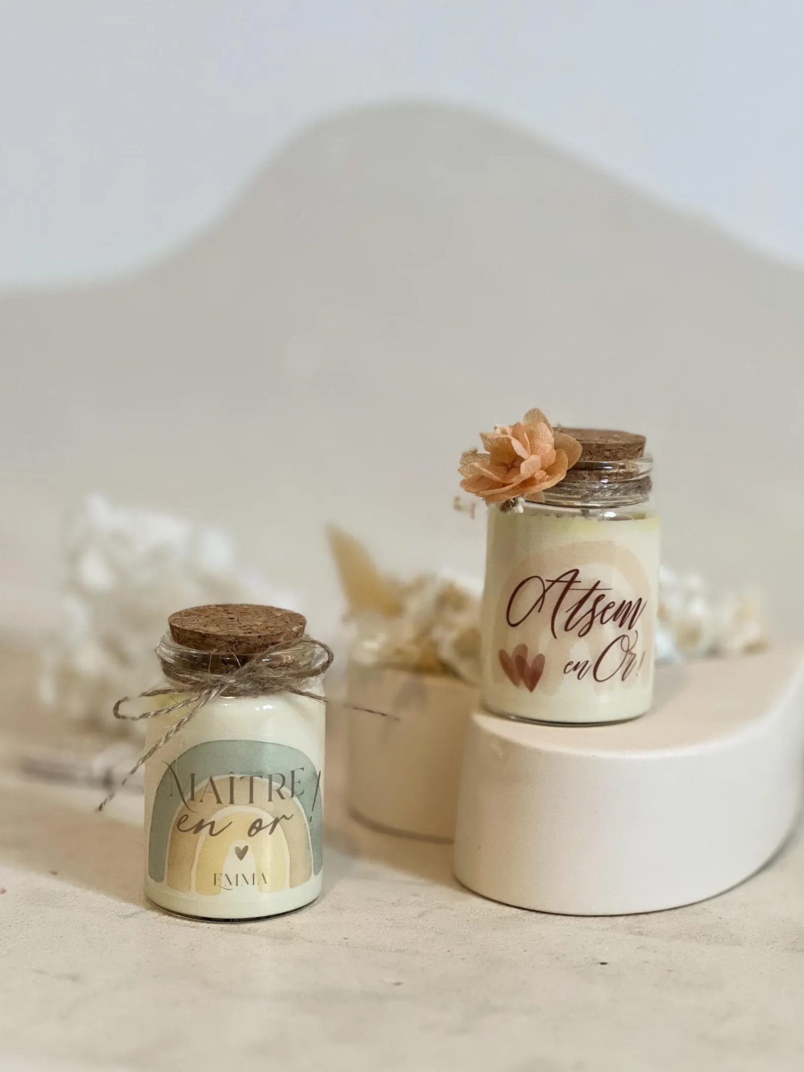 Mini bougie personnalisée Merci Maîtresse ou Maître