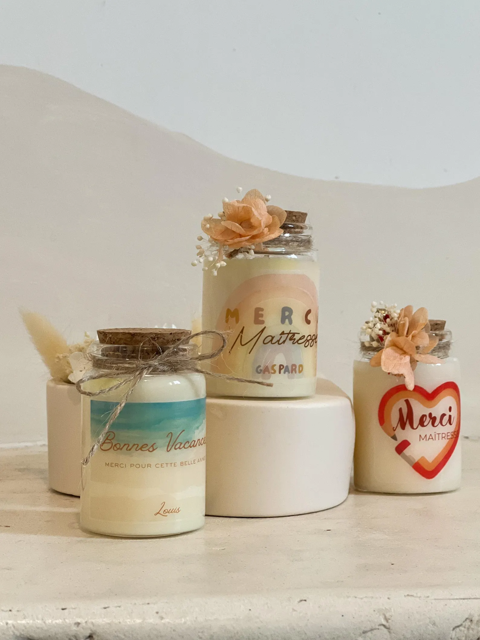 Mini bougie personnalisée Merci Maîtresse ou Maître