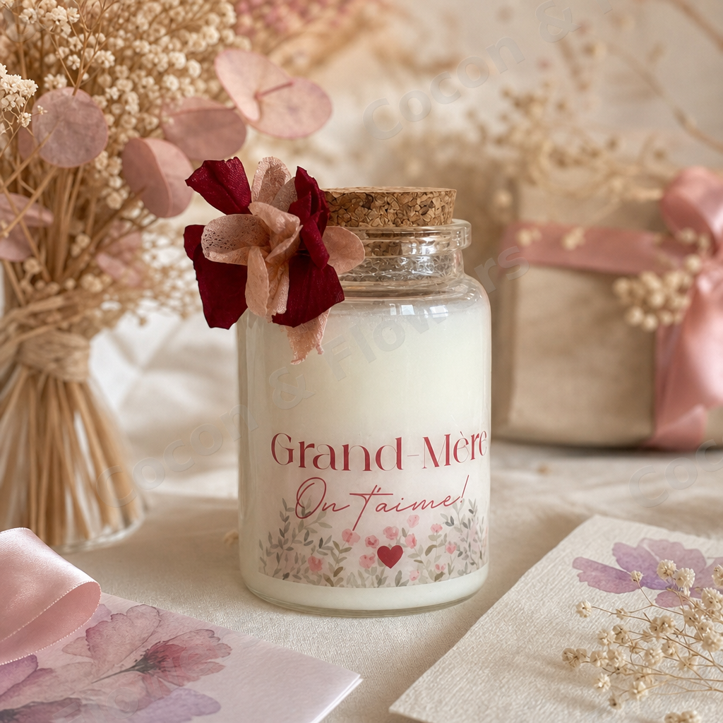 Bougie personnalisée pour mamie