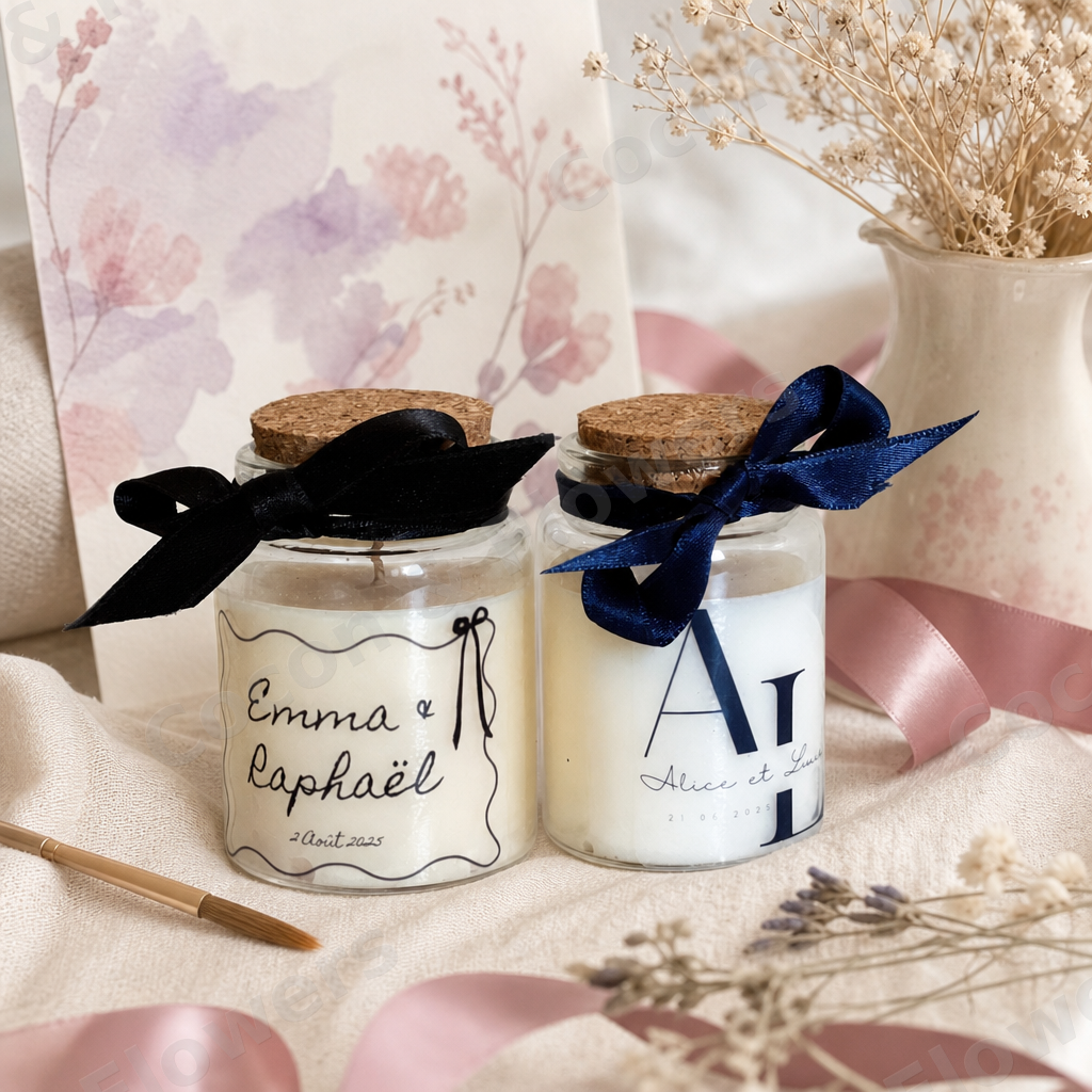 Mini bougie mariage personnalisée