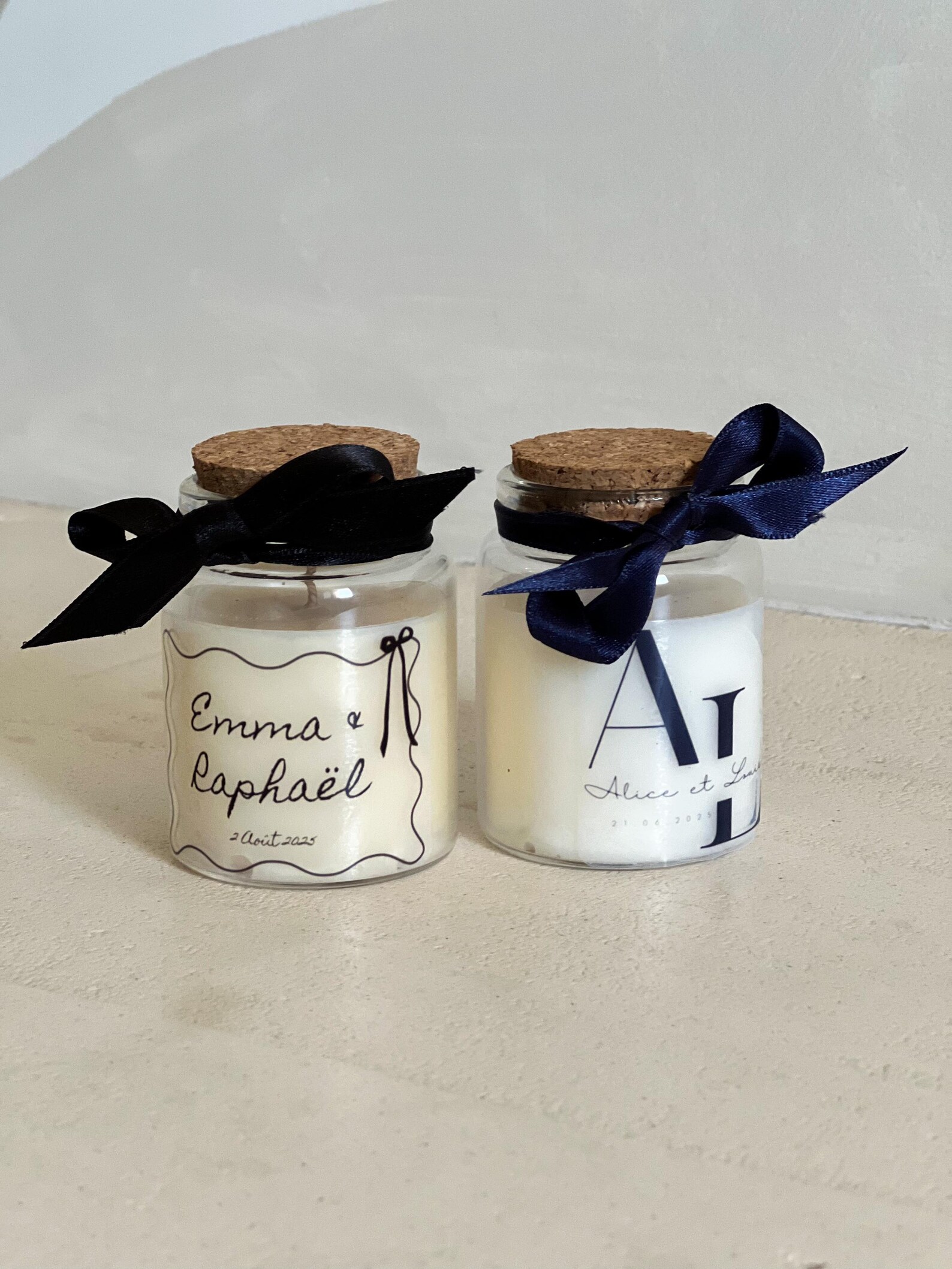 Mini bougie mariage personnalisée