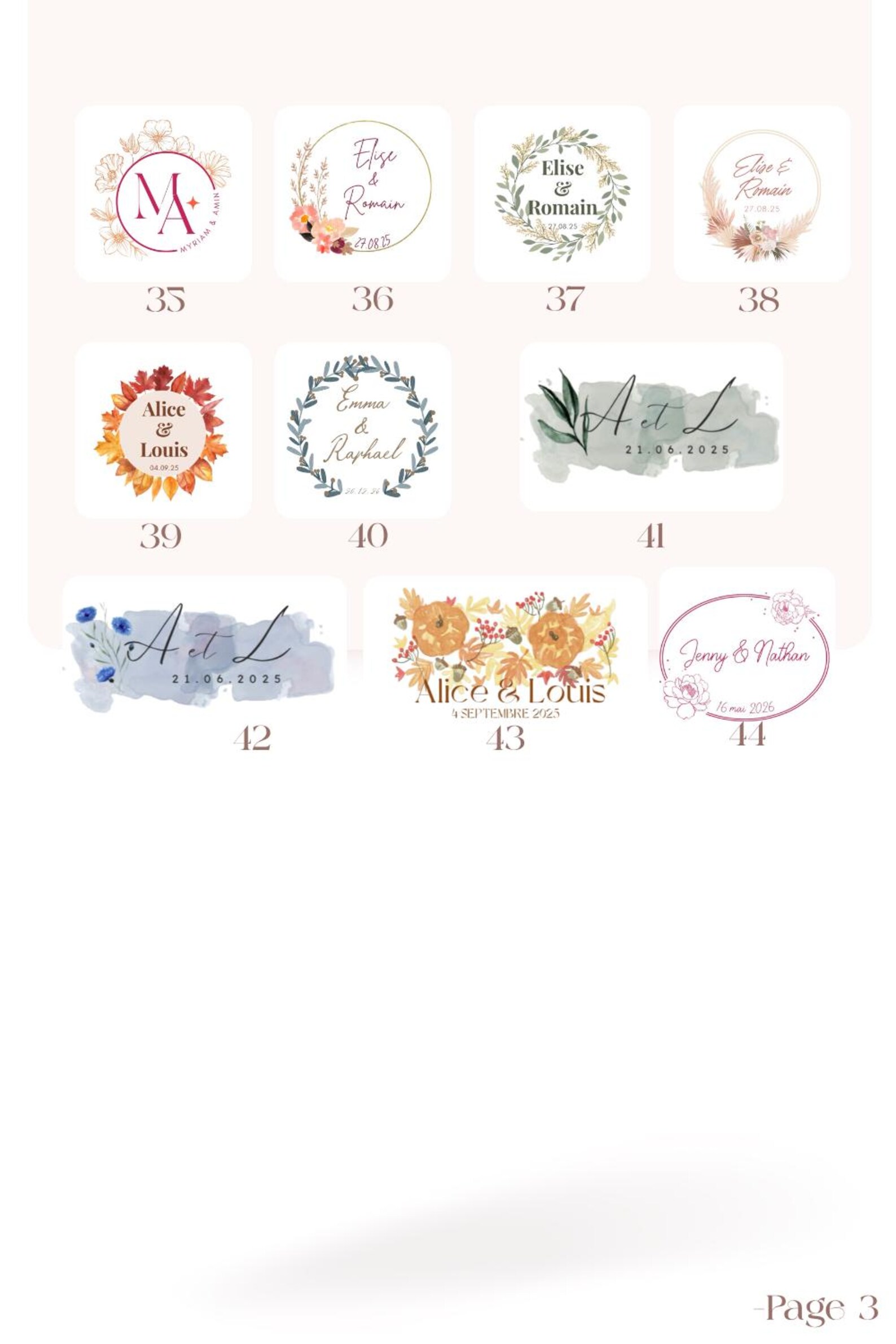 Mini bougie mariage personnalisée