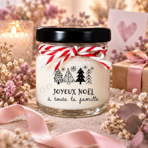 Bougie personnalisée de Noël
